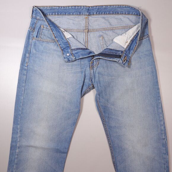 Levis L504 Mens 38x34 Jeans Blue Straight Fit Denim Thick Stitch Straight - Picture 7 of 12